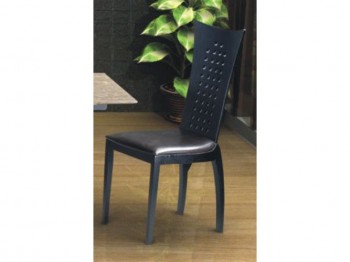 Milanese Contemporary Black Dining Chair w/Holes on the Backrest