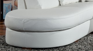 Luxury Leather Curved Corner Sofa with Pillows