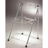 Acrylic Folding Chair with Solid Chrome Base