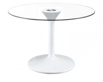 ABS Base Universe Dining Table with Clear Glass Top