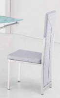 Contemporary Silver Leatherette Dining Chair