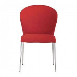 Contemporary Tangerine or Graphite Fabric Dining Chair with Chrome Legs