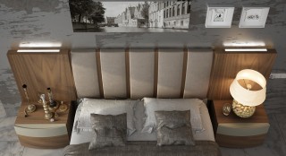 Unique Wood High End Platform Bed