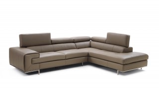 Real Leather Tufted Sectional Sofa