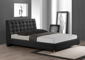 Extravagant Leather Platform and Headboard Bed