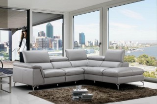 Refined 100% Italian Leather Sectional