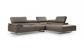 Classic Leather Sectional Sofa Upholstered In Italian Leather