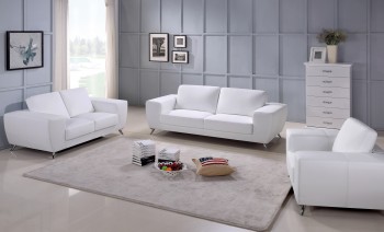 Julie Contemporary Sofa Set with Italian Leather