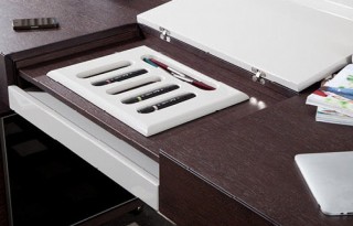 Modern L Shaped Desk with Side Cabinet