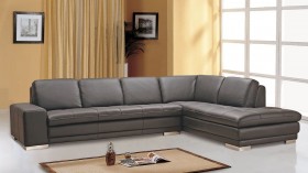 Contemporary Style Full Leather Corner Couch