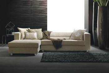 Sophisticated Micro Suede Fabric Sectional Upholstery