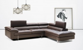 Contemporary Italian Leather Sectional with Optional Matching Arm Chair