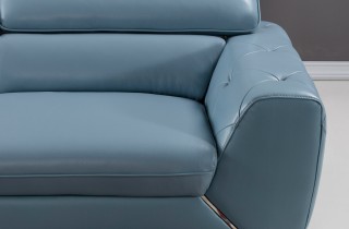 Graceful Tufted Italian Top Grain Leather Sectional Sofa