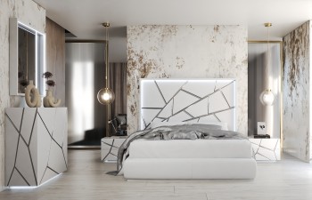 Elegant Leather Luxury Elite Bedroom Furniture with Extra Storage