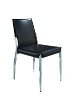 Barr Black Contemporary Dining Chair with Steel Base