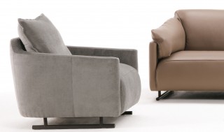 Contemporary 3 Pieces Italian Leather Living Room Set