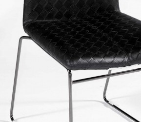Contemporary Luxury Black Upholstery Chairs with Intricate Pattern Seats