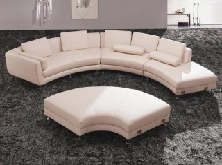 Fashionable All Real Leather Sectional with Pillows