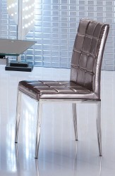 Contemporary Brown Dining Chair with Metal Frame