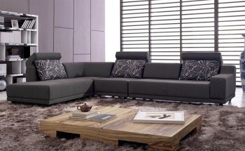 Stylish Microfiber Sectional Sofa with Chaise with Pillows