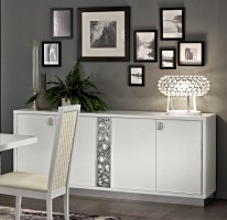 Luxury Sideboard with Four Doors in White Finish