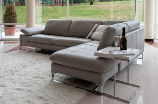Refined Covered in All Leather Sectional