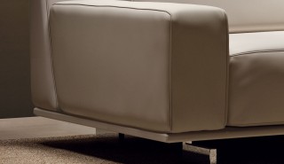 Two Pieced Contemporary Unique Leather Sofa Set