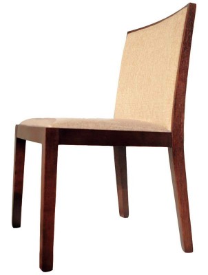 Madera Wood Chair with Off White Knit Fabric Seat and Back