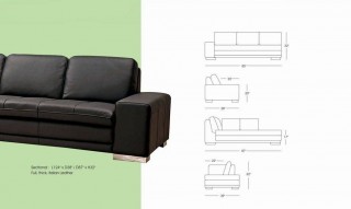 Contemporary Style Full Leather Corner Couch