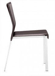 Boxter Dining Chair with Chrome Frame and Leatherette Seat
