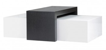 Contemporary Wenge and White High-Gloss Coffee Table