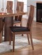 Walnut Contemporary Chair with Cutout Backrest and Soft Black Seat
