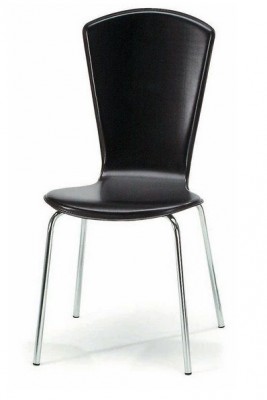 Black Color Leatherette Dining Chair