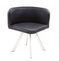 Contemporary Triangle Dining Chair with Metal Legs