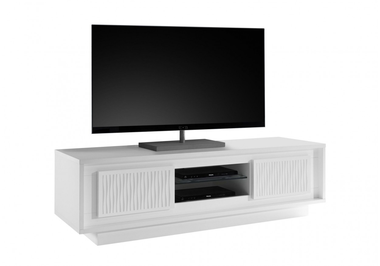 Contemporary Entertainment Unit with Designer Doors - Click Image to Close