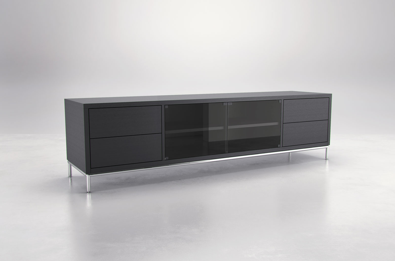 Modern Dark Aged Oak TV Stand - Click Image to Close