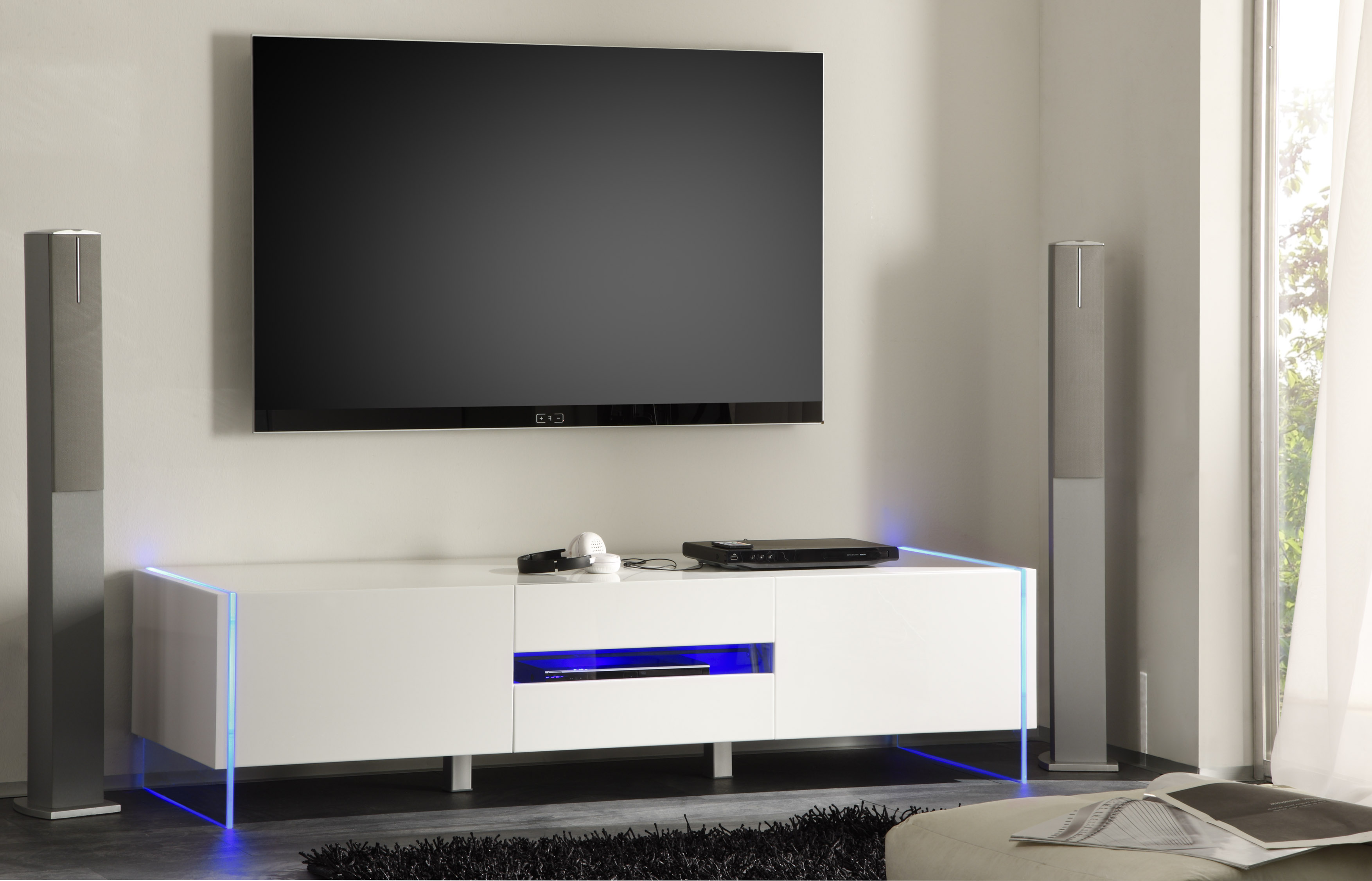 vivlumina led italian white tv stand