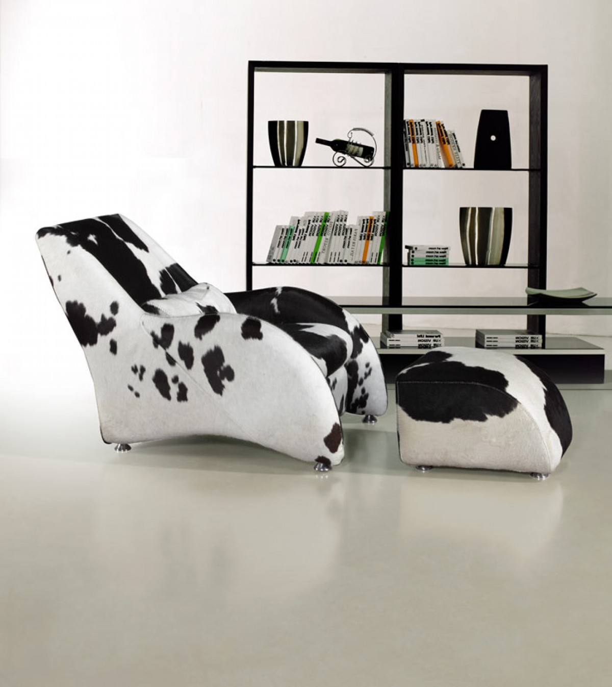 Modern California Natural Cow Hide Chair with Ottoman Miami Florida VIG ...