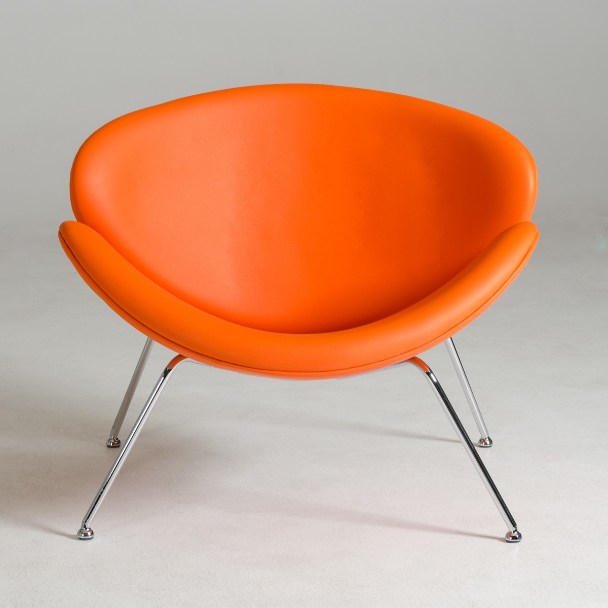 Contemporary Orange Leatherette Stainless Steel Legs Chair - Click Image to Close