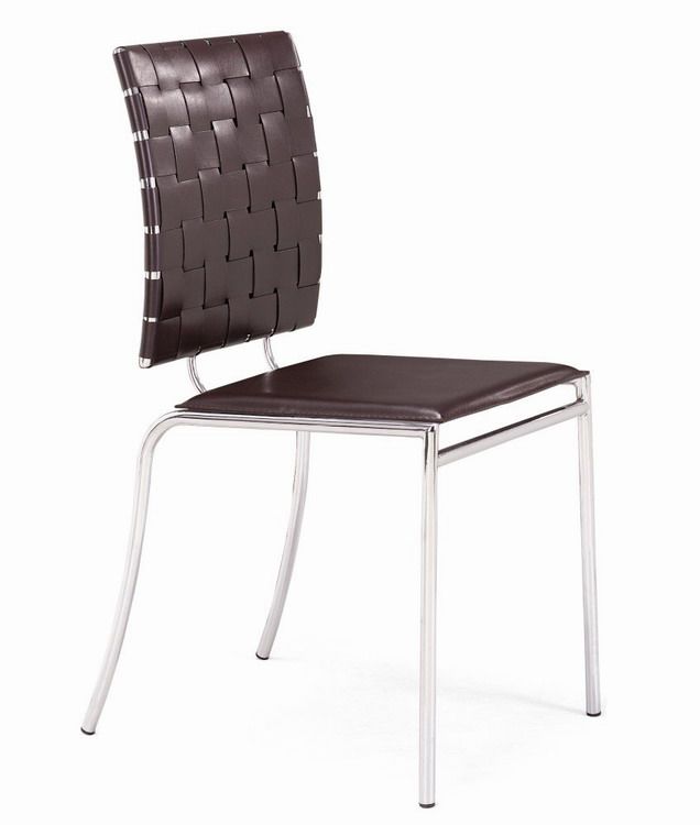 Criss Cross Chair with Solid Flat Seat Leatherette Strap