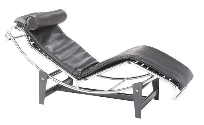 Leatherette Corbusier Chaise with Adjustable Tilt - Click Image to Close