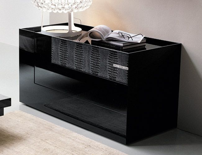 Black Lacquer Finish Three Drawer Dresser Diamond Prime Classic Design