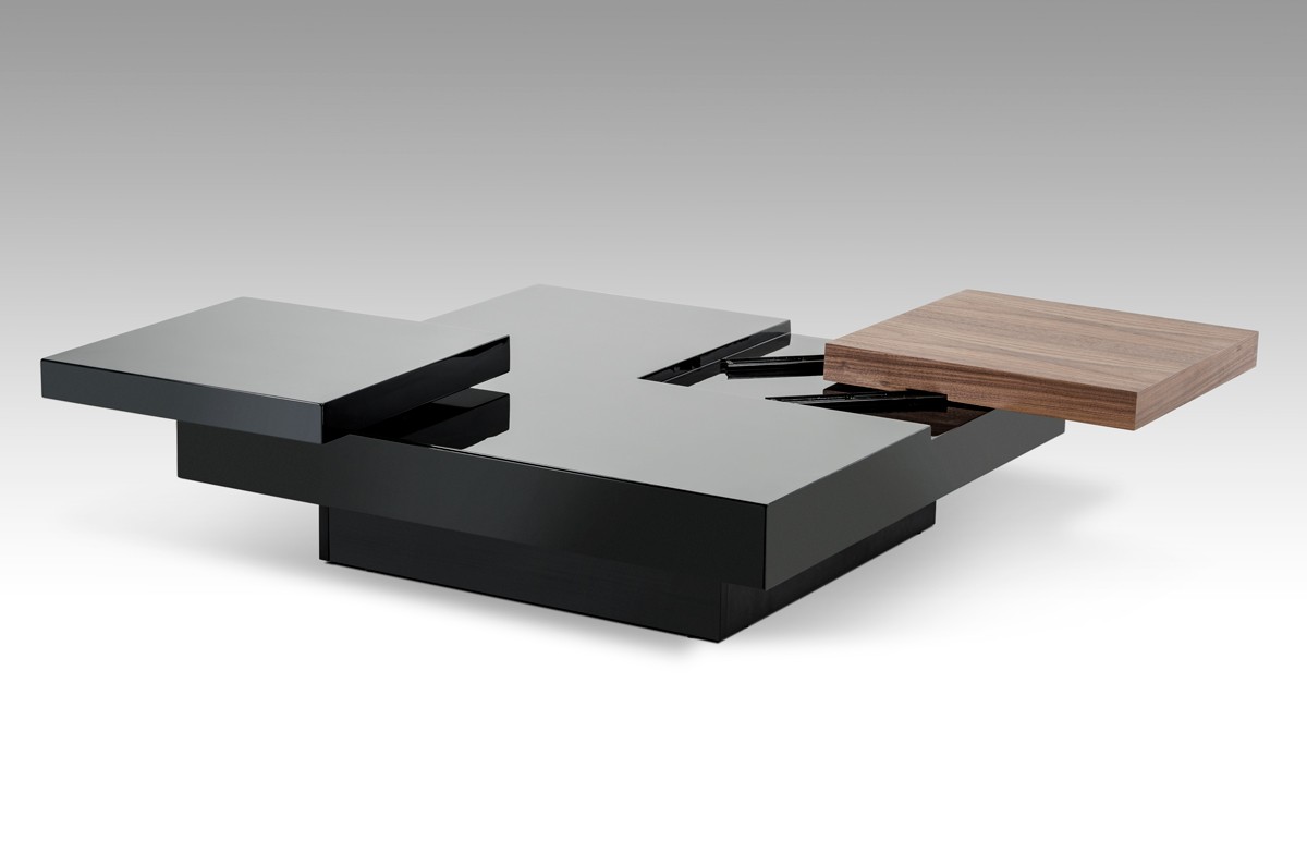 Walnut and Black Transformer Coffee Table - Click Image to Close
