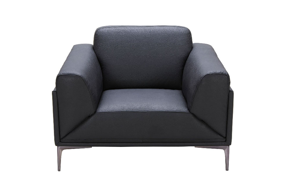 Menphis Black Leather Contemporary Sofa Set - Click Image to Close