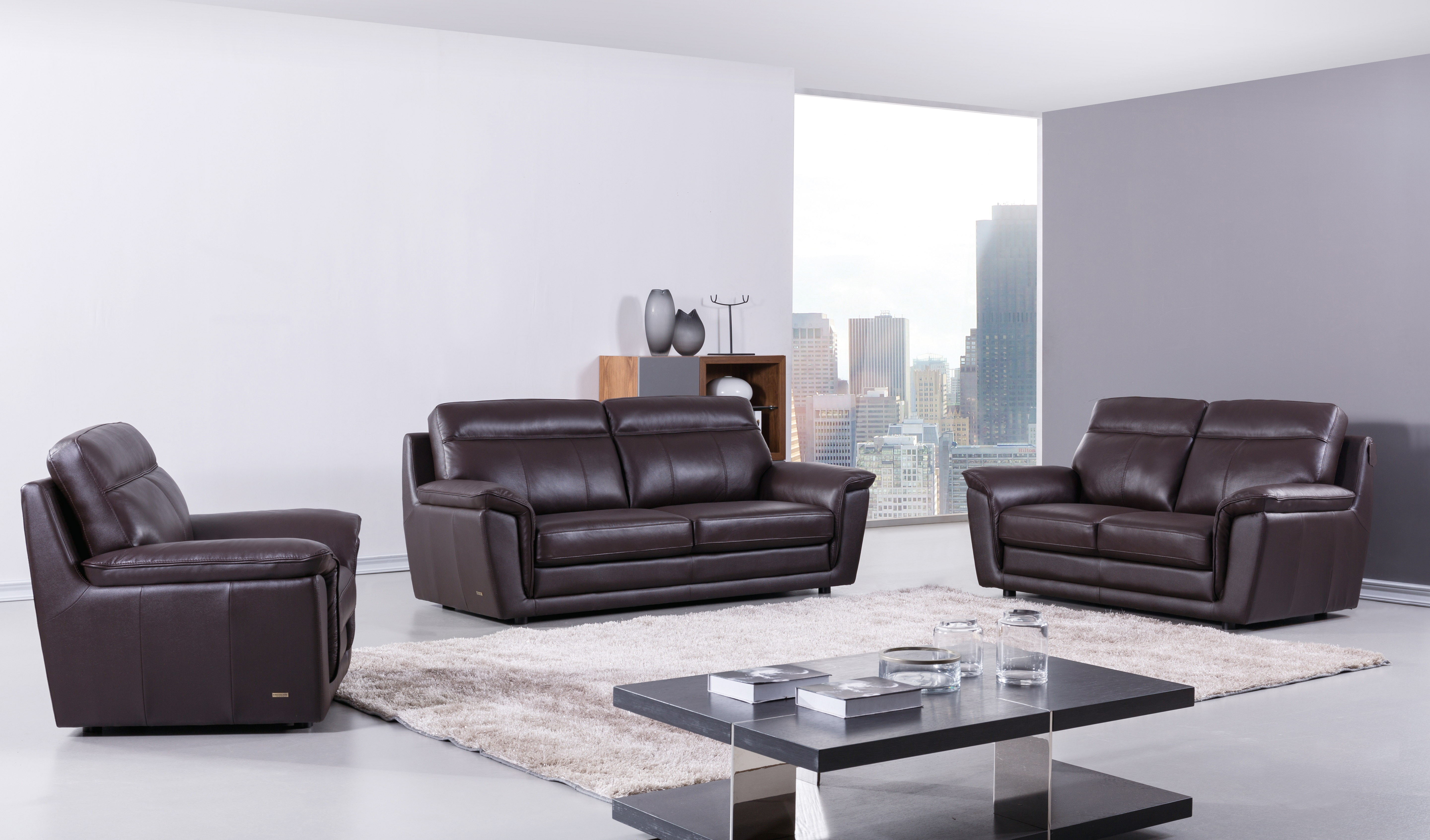 Elegant Classic Italian Leather Sofa Set Raleigh North Carolina