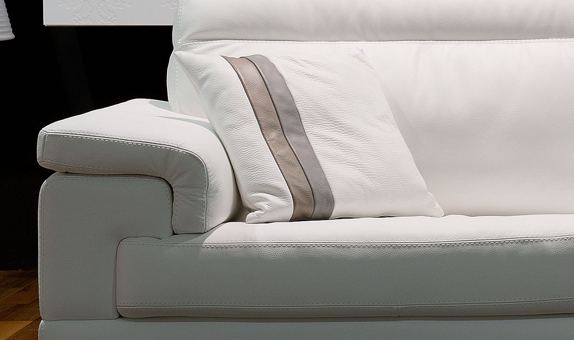 Contemporary Leather Sofa Set on Chrome Frame San Diego California