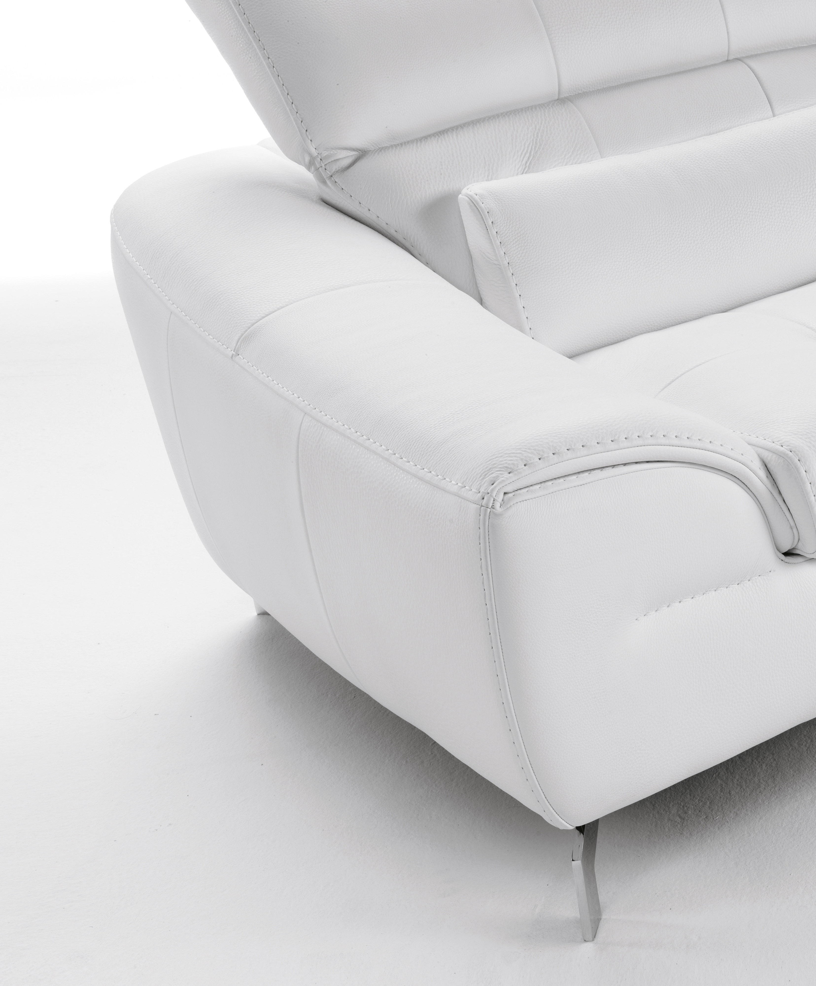 White Sofa Set in Soft Leather with Color Options - Click Image to Close