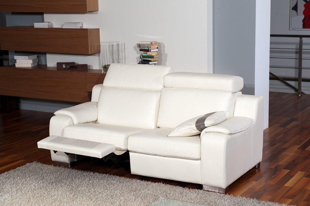 Contemporary White Leather Living Room Sofa Set - Click Image to Close