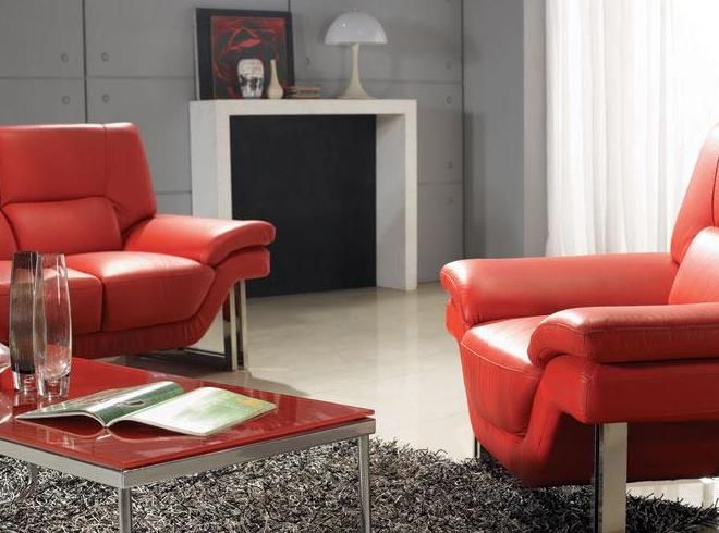 New York Contemporary Leather Living Room Set - Click Image to Close