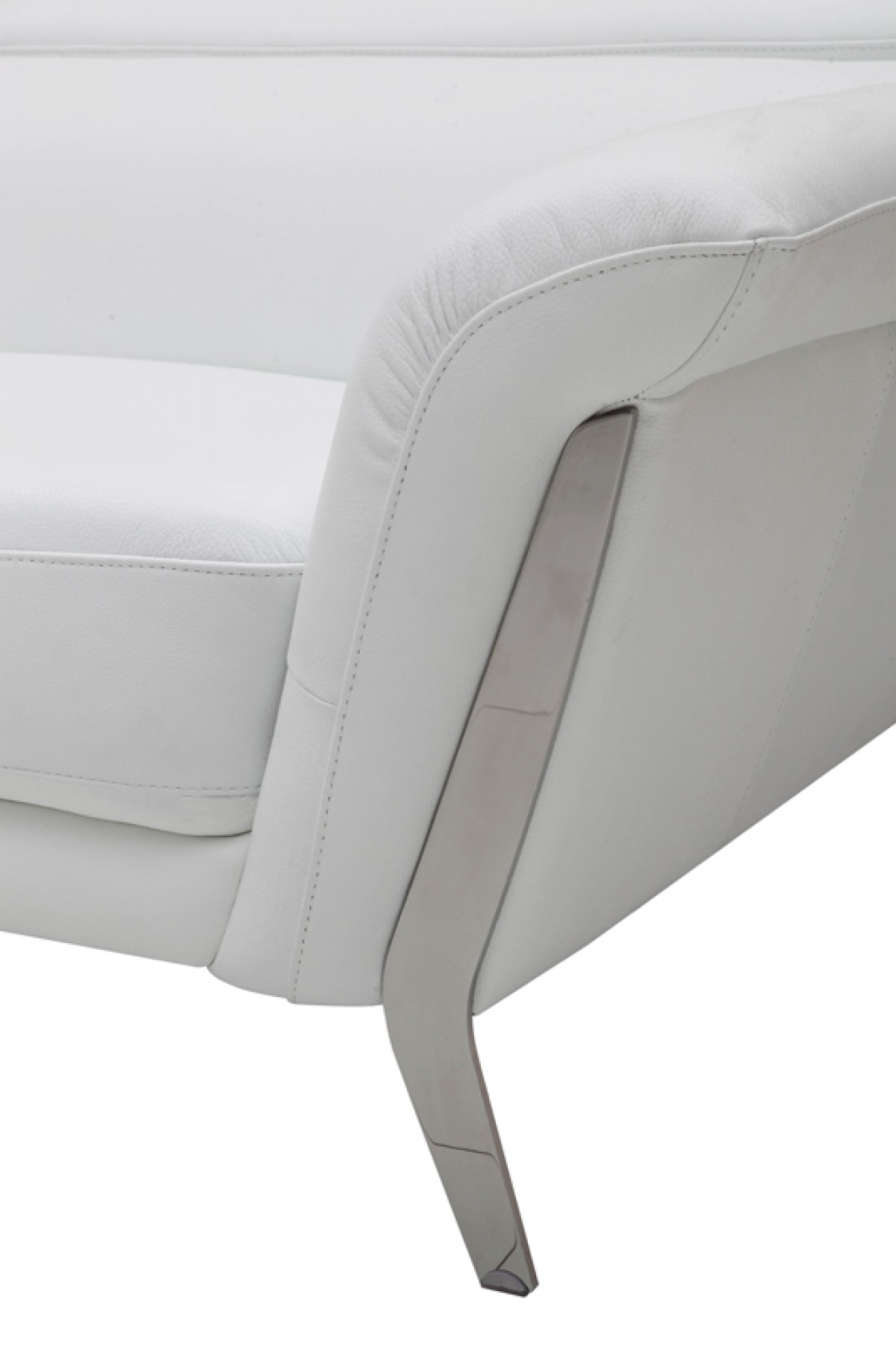 Modern White Upholstered in Italian Leather Sofa Set - Click Image to Close